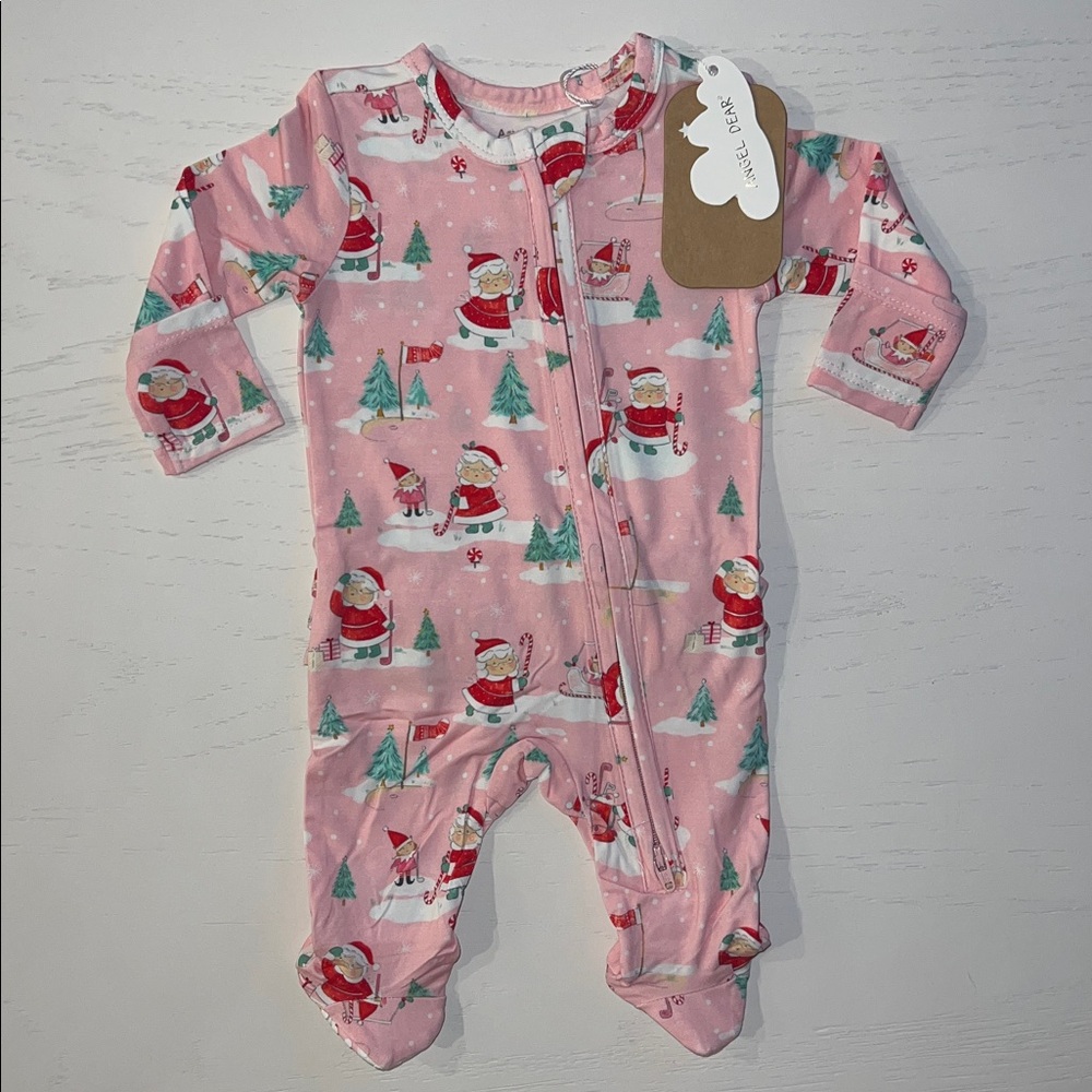🎄Angel Dear Golf Santa Footie Newborn 6-9 months